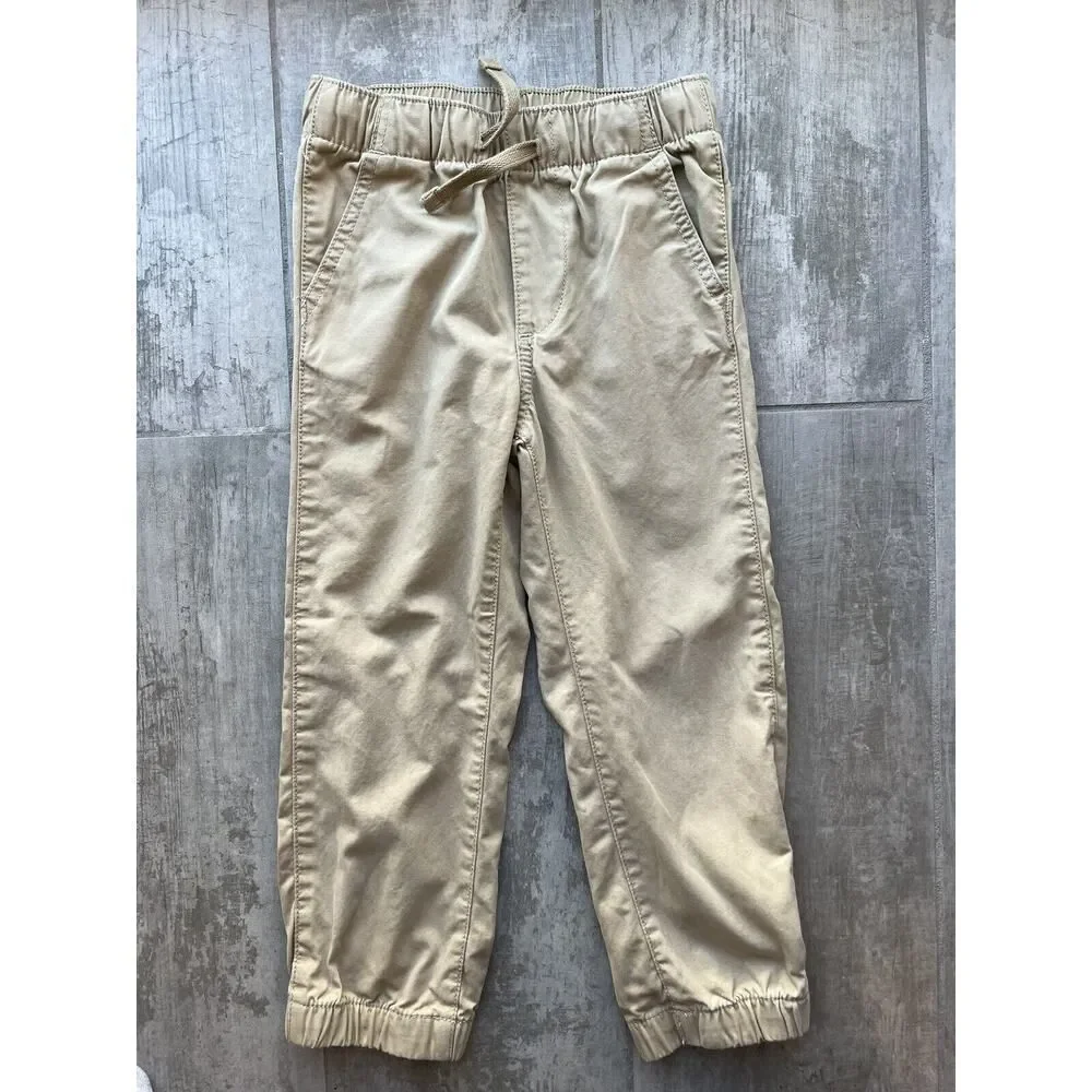 Baby Gap Khaki Tan Beige Jogger Elastic Waist Casual Everyday Pant Chino Boys 4